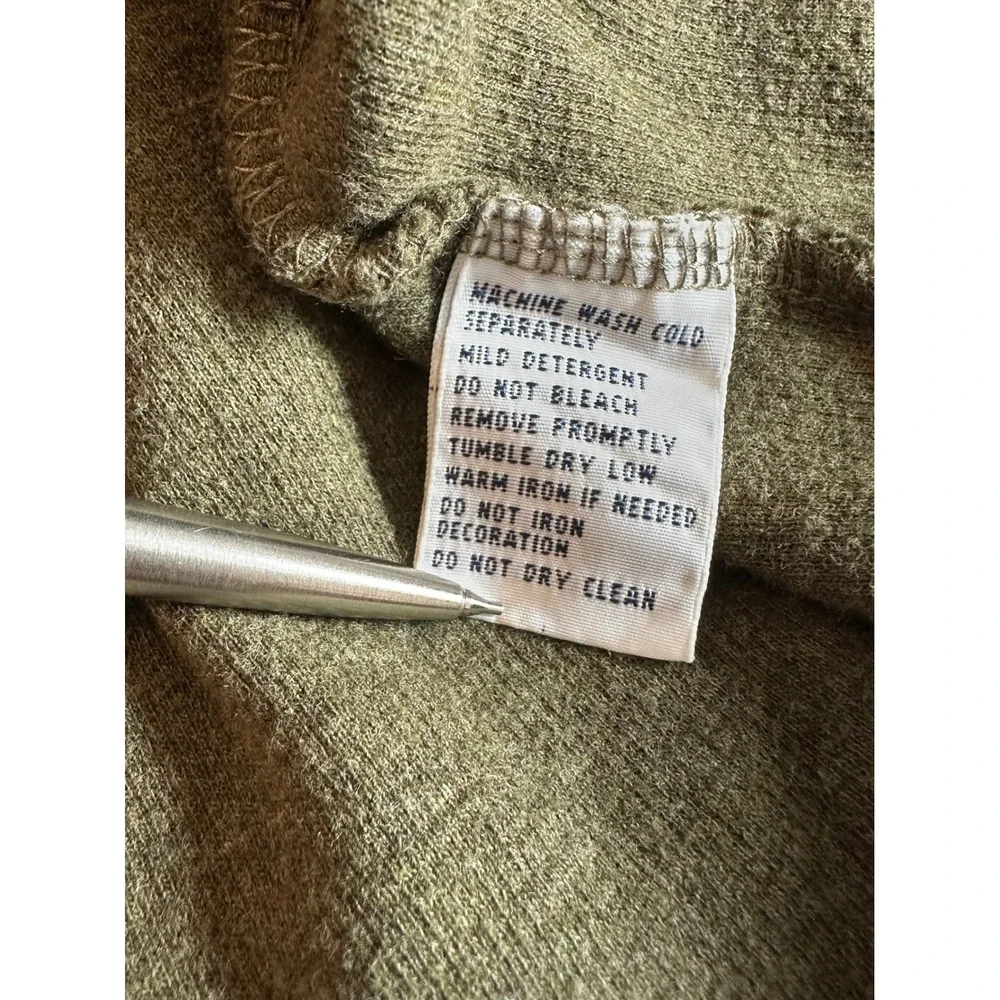 Polo Ralph Lauren Quarter Zip Pullover Mens L Olive Green Cotton Logo EUC